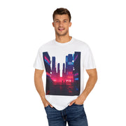 Unisex Retro Cyberpunk Cityscape Design Tee