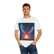 Phoenix Rising Unisex Garment-Dyed T-Shirt - Vibrant Firebird Design