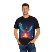 Phoenix Rising Unisex Garment-Dyed T-Shirt - Vibrant Firebird Design